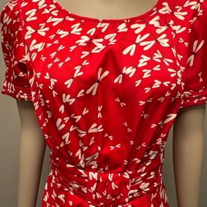 “Hi There” Red Dragonflies Dress by Karen Walker